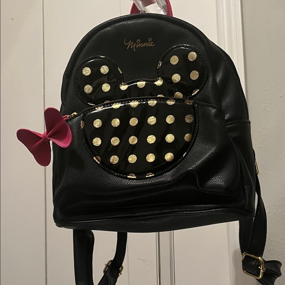 Disney - Dani by Danielle Nicole Black and Pink Minnie Backpack Purse w/ Bow - Picture 2 of 16